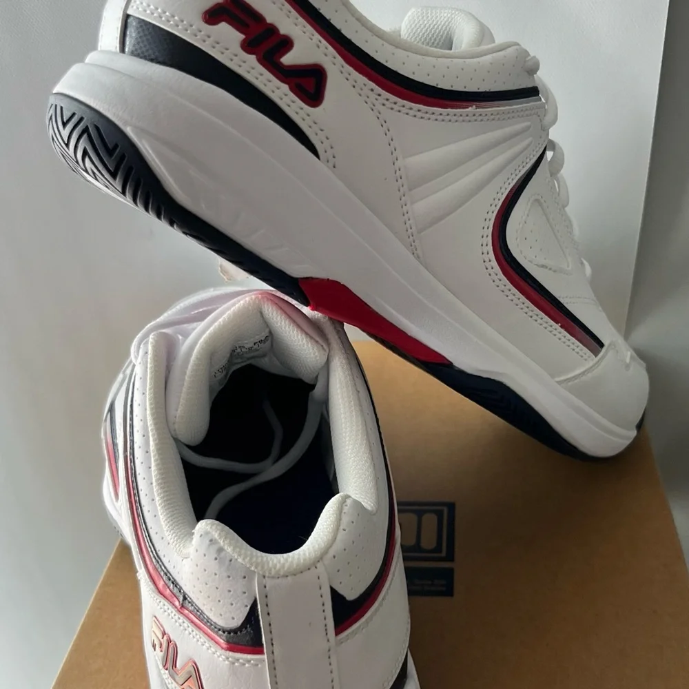 FILA White Sneakers‎ with Red & Navy Trim